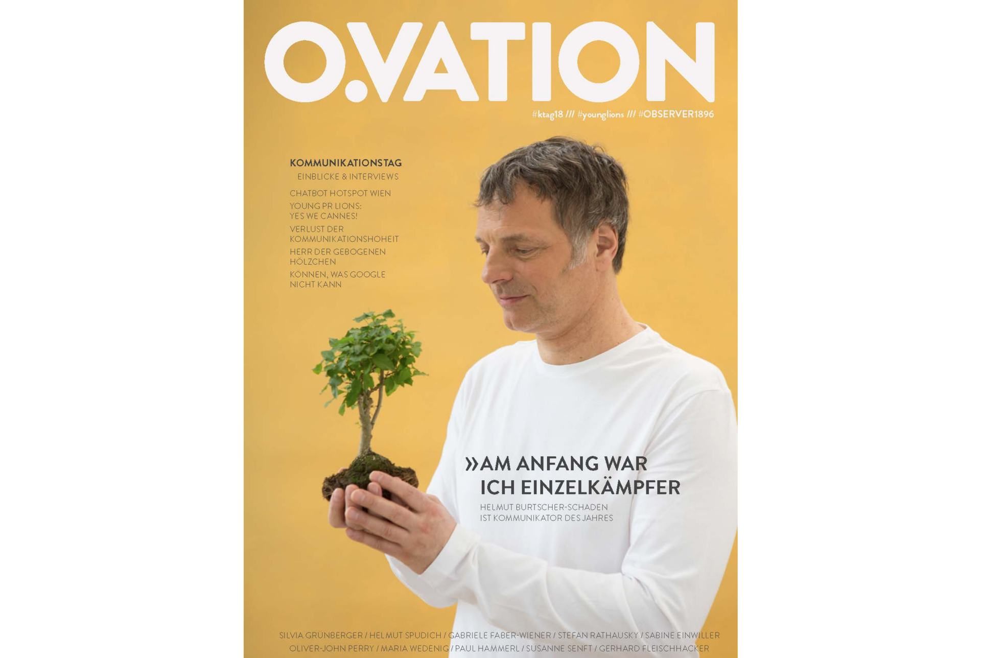 Helmut Burtscher-Schaden auf der Titelseite des O.VATION-Magazins