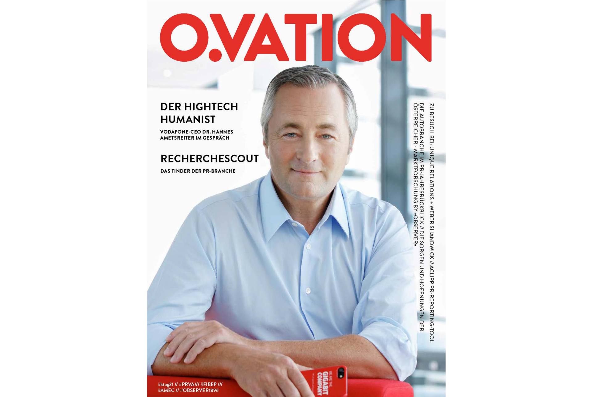 Hannes Ametsreiter auf der Titelseite des O.VATION Magazins